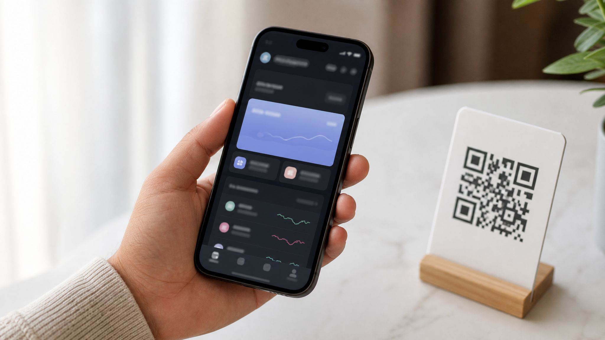 Vaulta Pay mobile app and QR code